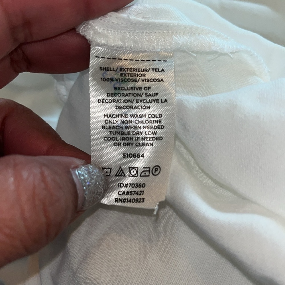 Loft Blouse Women Size XL White Lace Embroidery Vtg Look Classic Academia Cutout - Picture 10 of 10